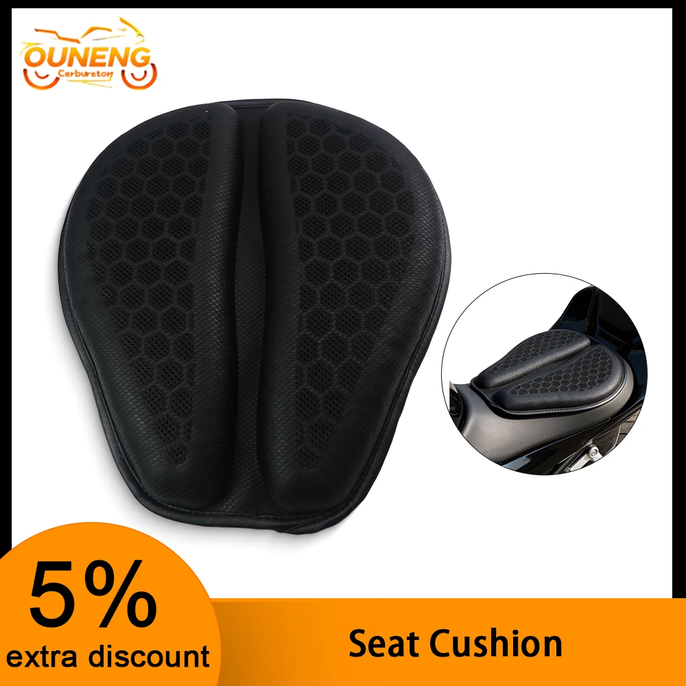 

Comfort Breathable Gel Seat Cushion With 3D Honeycomb Design Shock Absorb Pad For Long Distance Motorcycle Driving