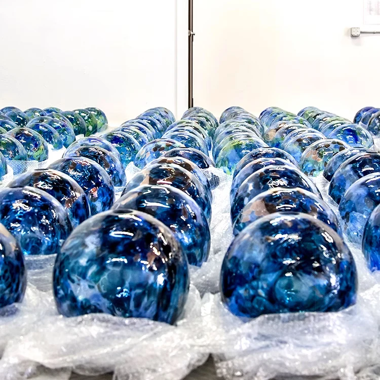 Custom Modern Hotel Lobby Large Fancy Decorative Hand Blown Glass Chandelier Pendant Light Ball E12 Base for Interior Design