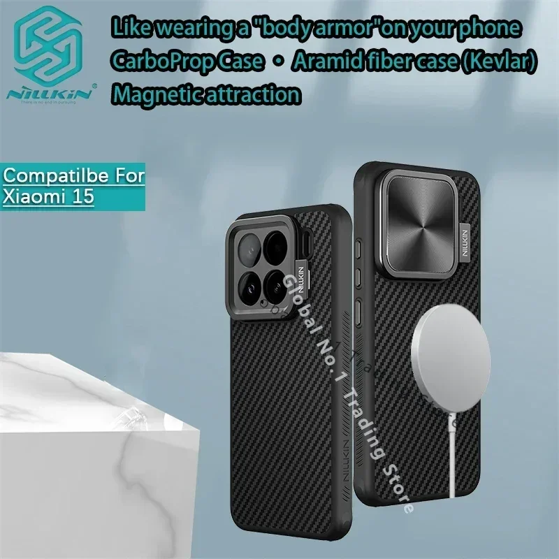 

For Xiaomi 15 MagSafe Nillkin CarboProp Magnetic Case Lens cover phone Case shell bracket protective case For Mi 15 Pro