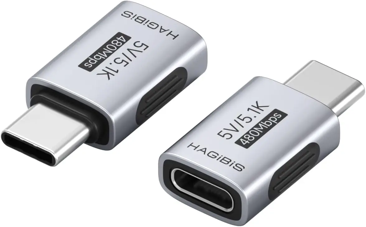 5.1k Resistor 5V/3A 15W USB C to USB C Adapter 2 Pack for Shaver, Trimmer, Headphone, Fan, Screwdriver