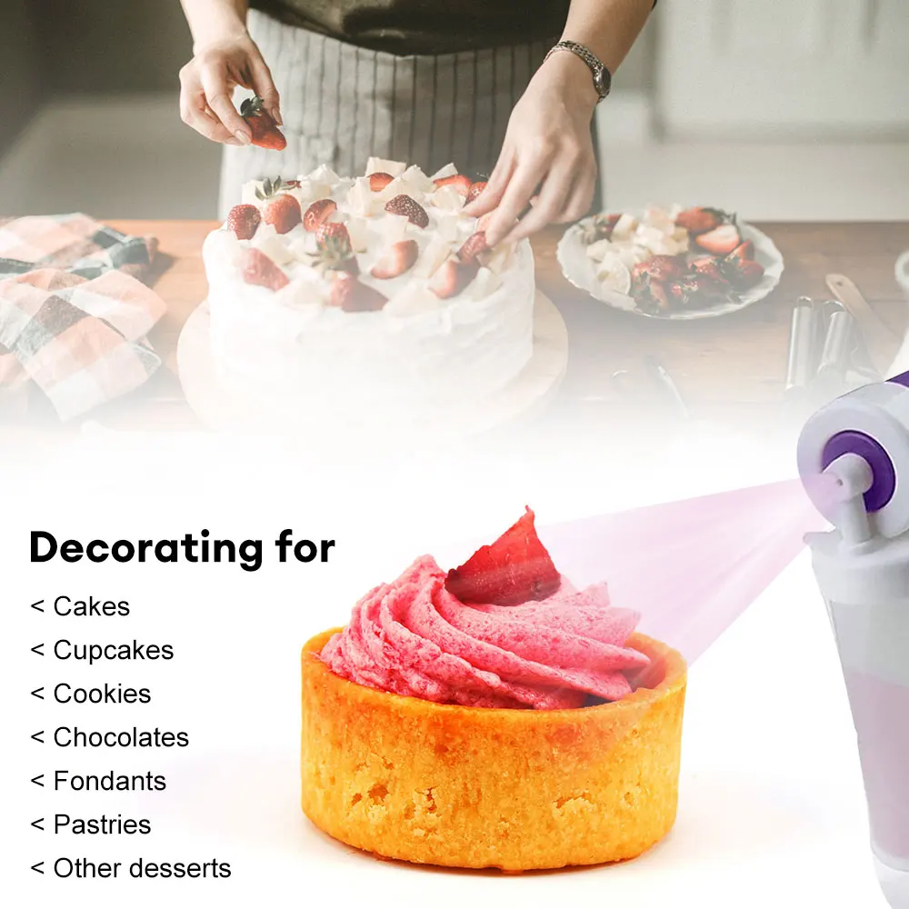 Manual DIY Cake Airbrush Spray Gun Decorating Spraying Coloring Baking Decoration Cupcakes Desserts Kitchen Pastry Tool