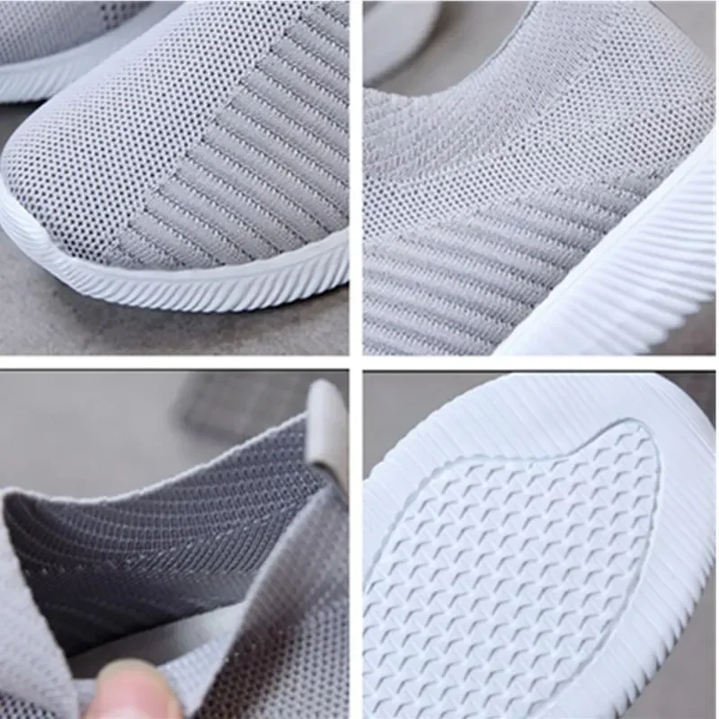 Light Female Sneakers Women Flats Shoes Lace-Up Breathable Mesh Casual Sport Walking Shoes Black Tennis Feminino Ladies Summer