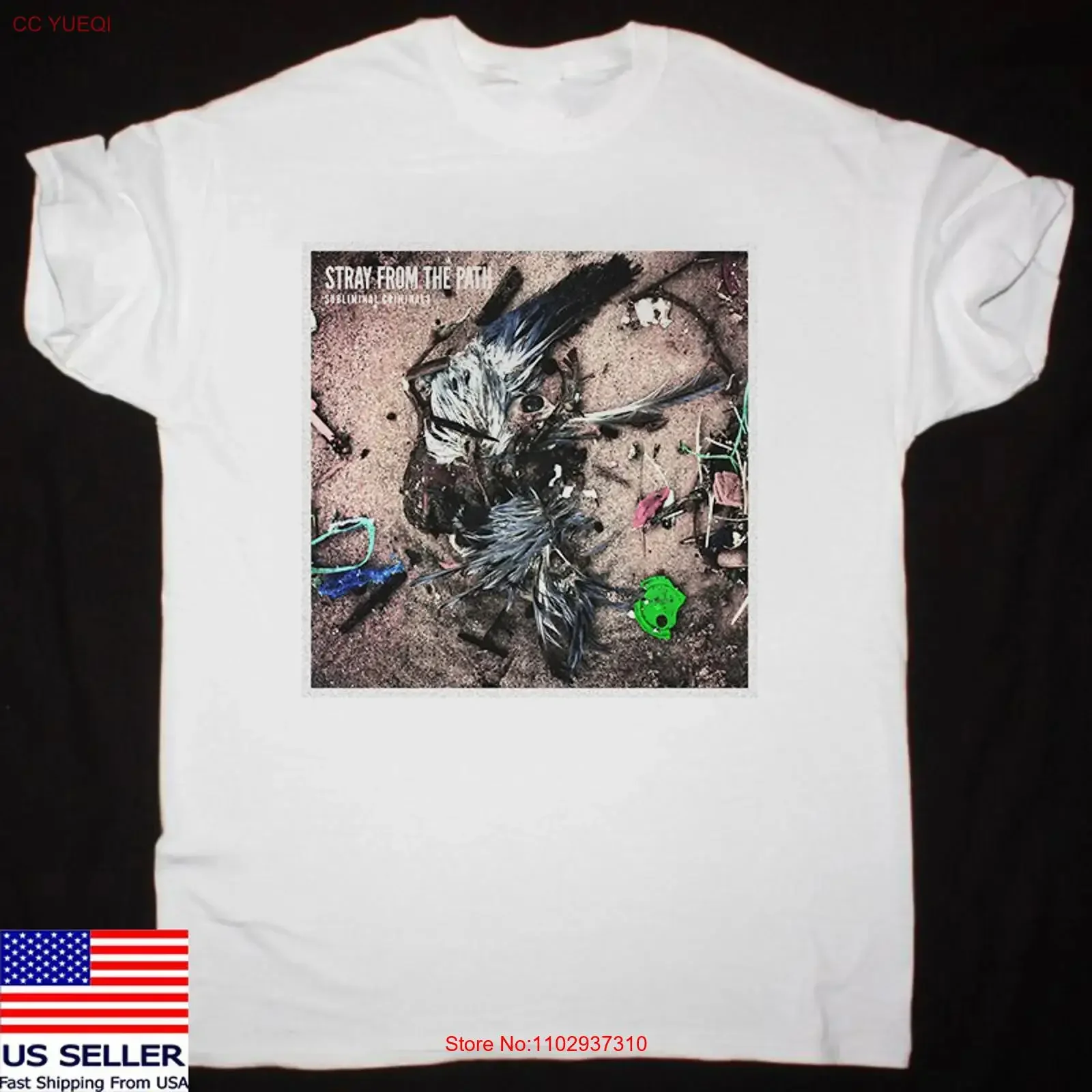 T-shirt Subliminal Criminals Album by Stray From The Path, taille S 5XL, vintage, graphique délavé, mode décontractée, légèrement extensible