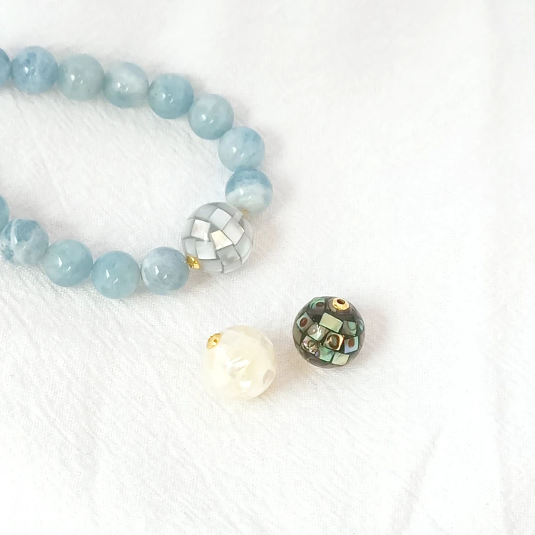 1 Piece Fashionable Irregular Sticking Shell Ball Beads Handmade DIY Necklace Semi Finished Beaded 12mm Accessories Materials