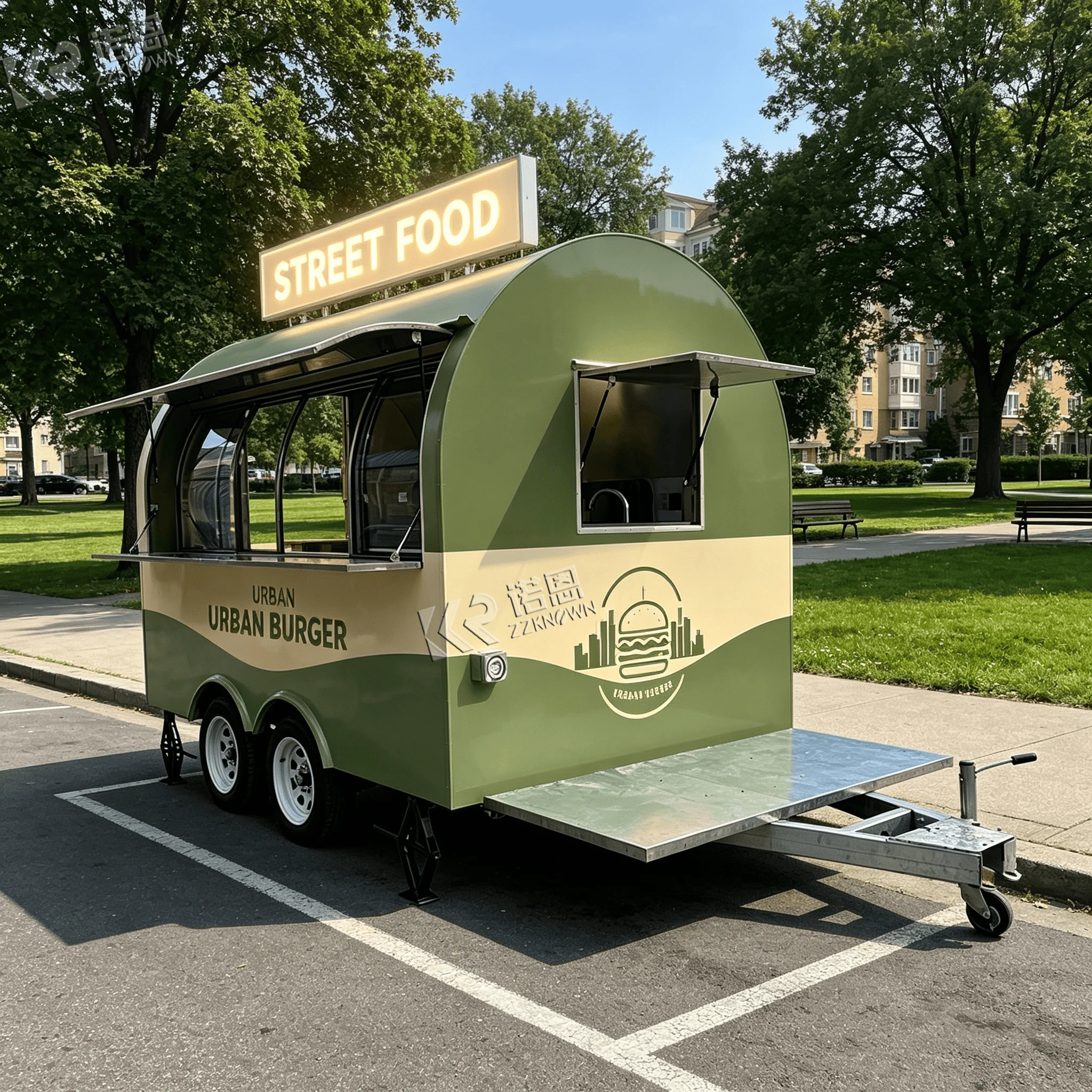 Food Truck With Snacks - 2,4 m gebogener, leichter Mini-Food-Truck &