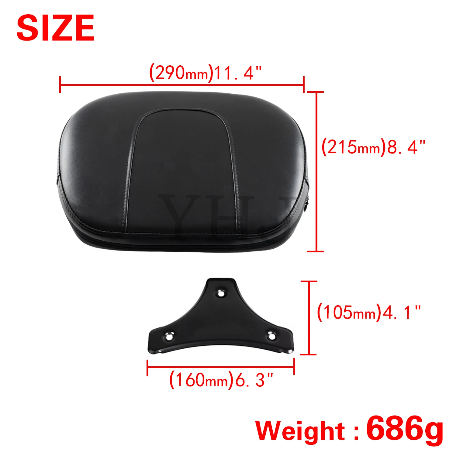 

Мотоциклетная пассажирская спинка Sissy Bar для Harley Touring CVO Street Bob Road King Electra Glide 1997-2024, черный кронштейн