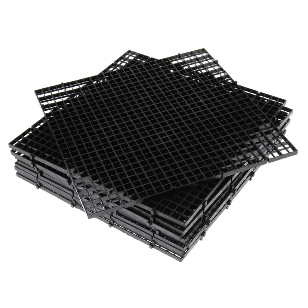 10 Pcs Aquarium Fish Tank Isolation Plate Divider Filter Patition Board Net Plastic Separation Divider Board Black Transparent