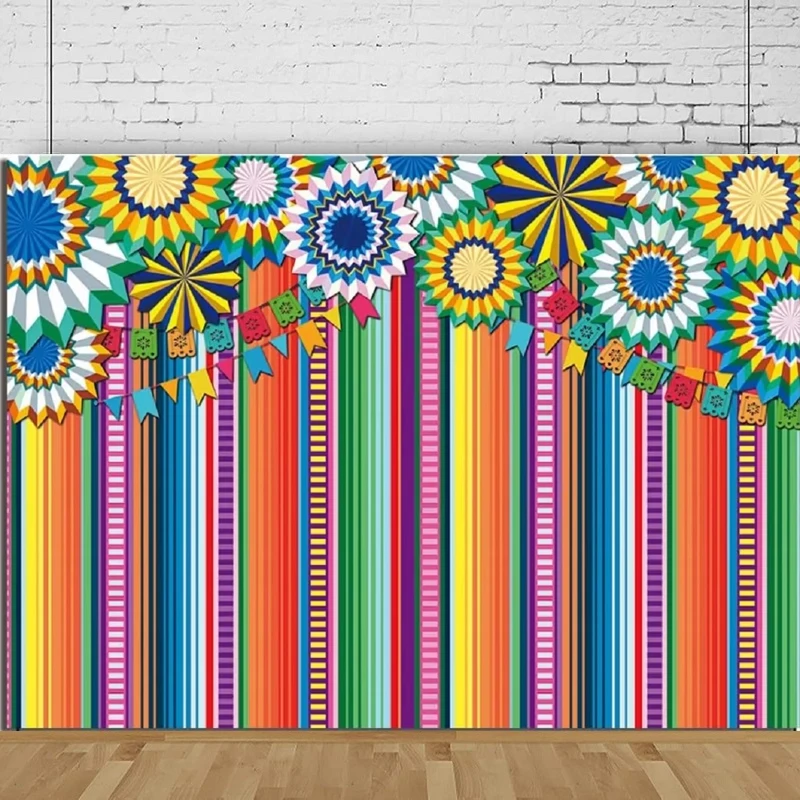 

Фон для фотосъемки Мексика Карнавальный фестиваль Цветочная полоска Баннер Детское купание День рождения Декор Портрет Фон для съемки