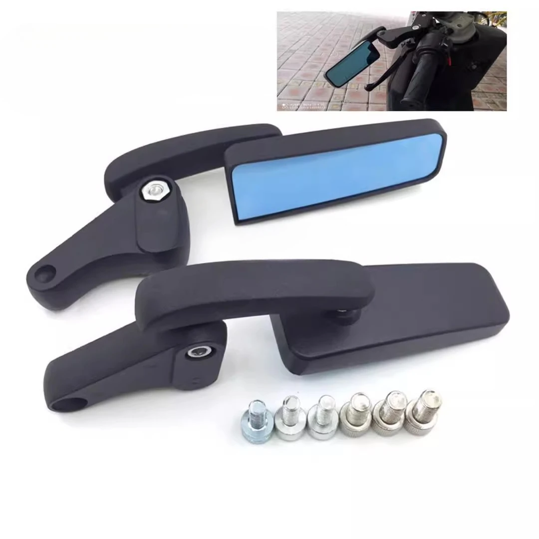 

Vintage Japanese Style Horn Motorcycle Modified Rearview Mirror Blue Glass