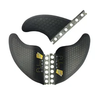 Aletas de tabla de surf FUTUER, construcción de panal de fibra de vidrio negra, cola de tabla de surf, aletas principales, aletas laterales, aletas dobles, Perfo mejorado