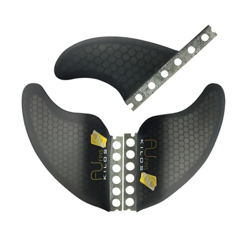 Aletas de tabla de surf FUTUER, construcción de panal de fibra de vidrio negra, cola de tabla de surf, aletas principales, aletas laterales, aletas dobles, Perfo mejorado