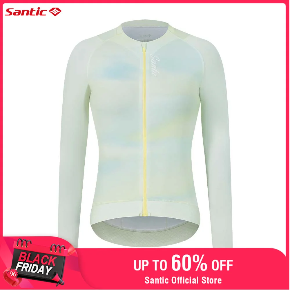 

Santic Women's Cycling Jerseys Summer Long Sleeved Sun Protection Bike Antibacterial Breathable Cycling Equipment TL25C01185Y