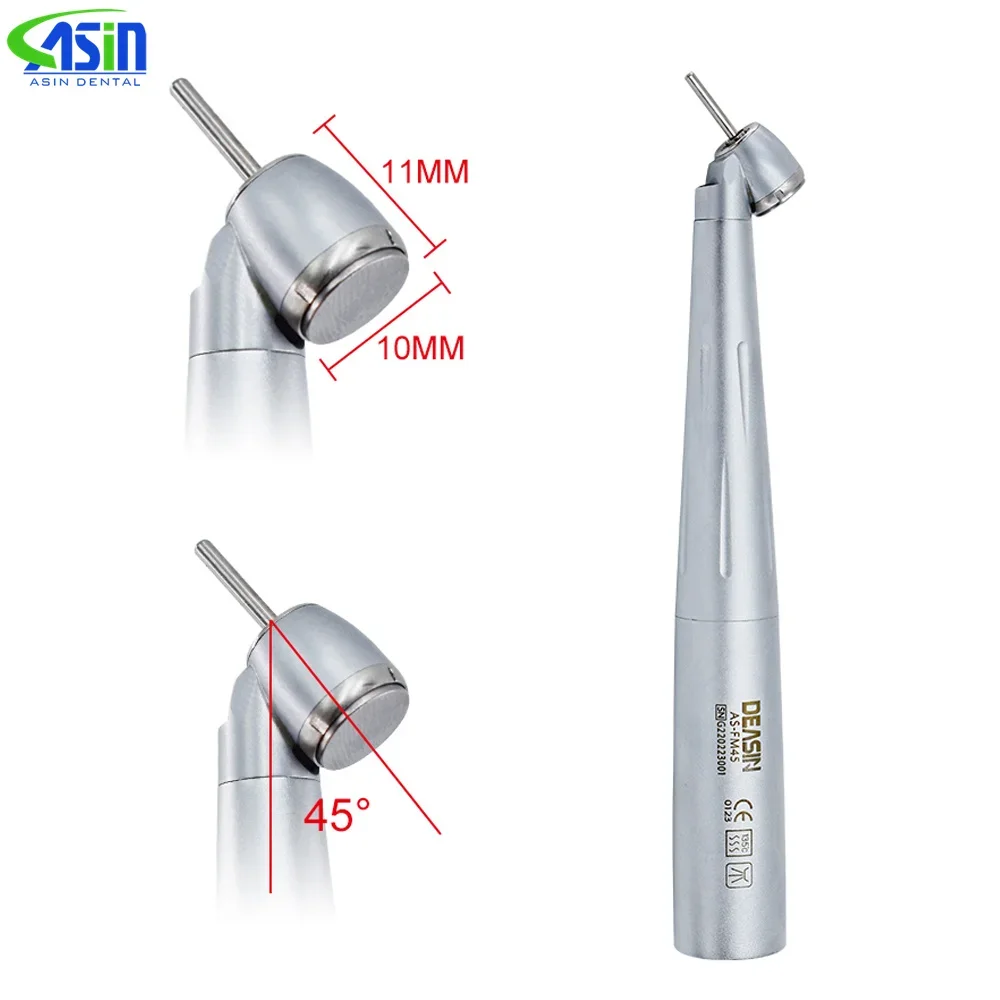 Den  tal 45 Degree k   v Type Mini High Speed Den  tal Handpiece Fiber Optic LED Coupling Air Turbine Hand Piece X450L