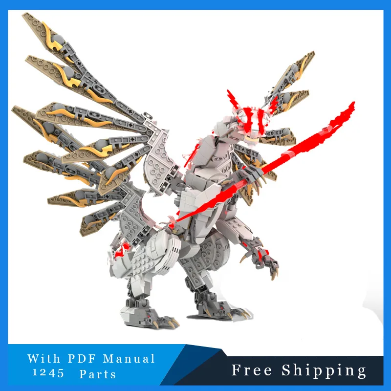

1245 PCS Creative MOC Four Wings Ancient Dragon Building Blocks Model For Boys & Adults DIY Assembly Display Toys Christmas Gift
