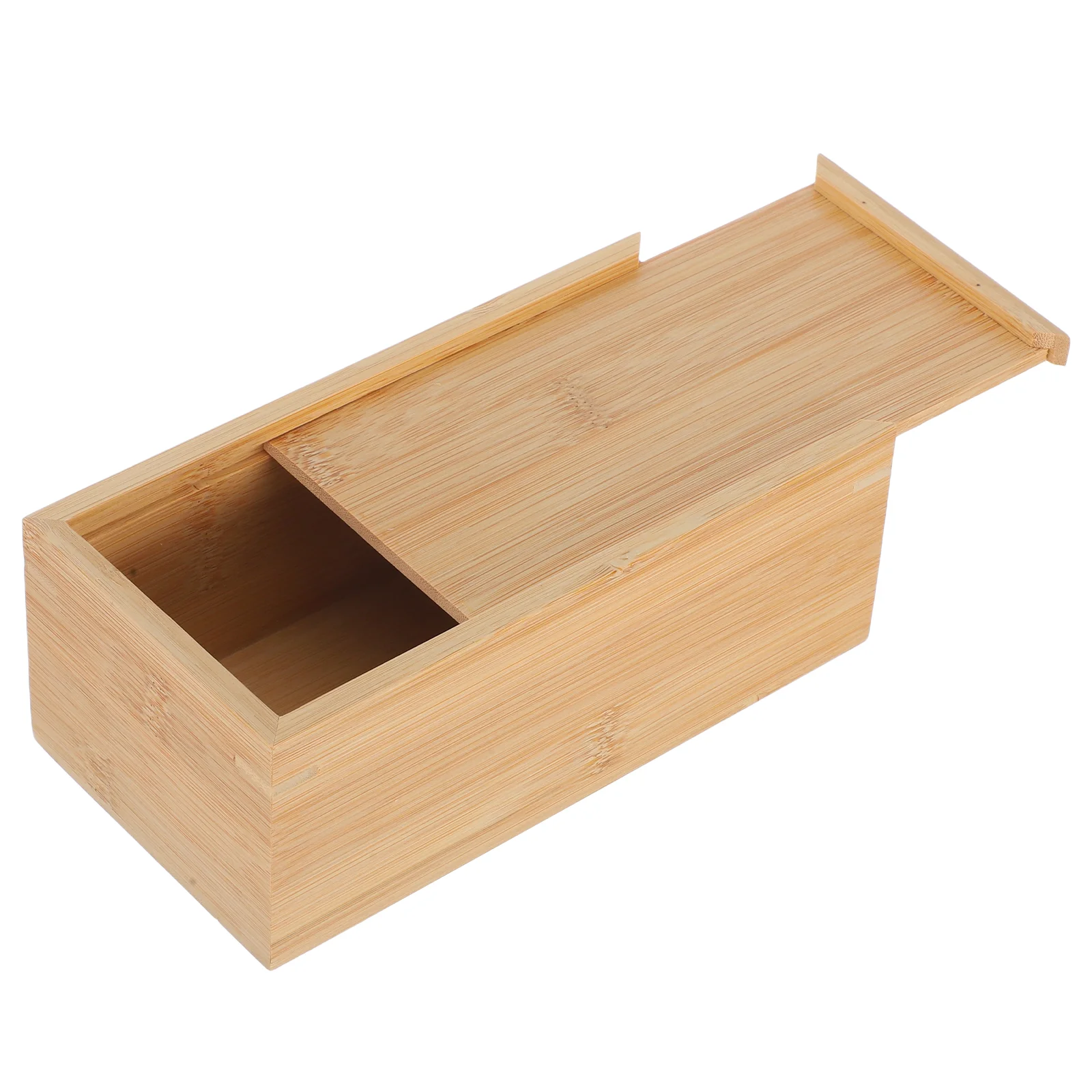 Wood Storage Box with Sliding Lid Unfinished Wood Box Pencil Box Decorative Keepsake Box for Office Desk Storage Box Small