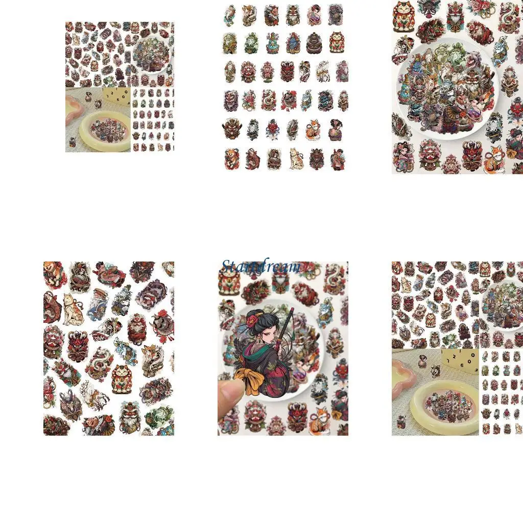 Pack 50pcs Japonais Tatouage Art Sticker Pet Facile To Reti Sticker Design K92C