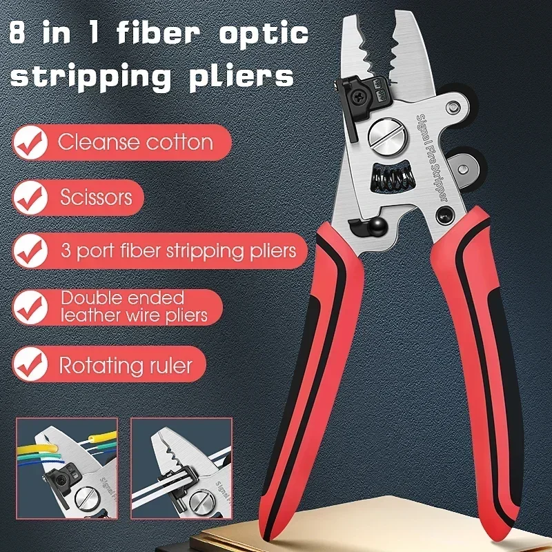 

Signal Fire ZSQ-09 9 in 1 Optical Fiber Stripper Optic Fiber Stripper Scissors Wire Stripping Pliers