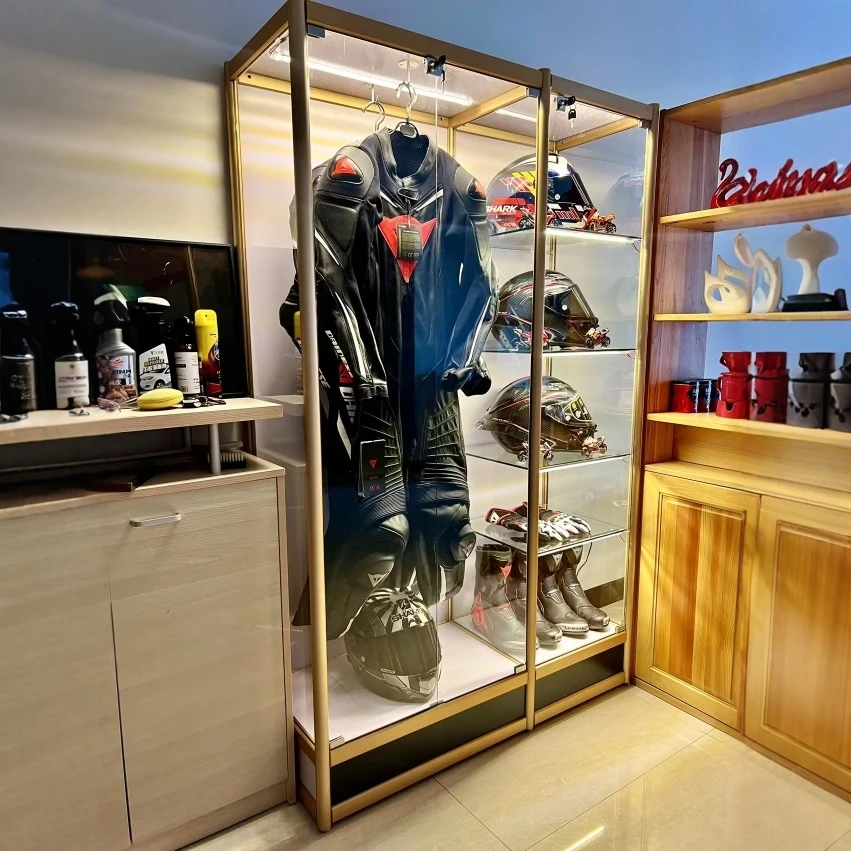 خزانة خوذة ركوب الدراجات خزانة عرض الملابس خزانة عرض الملابس معدات الحماية قاطرة نادي الدراجات النارية #2