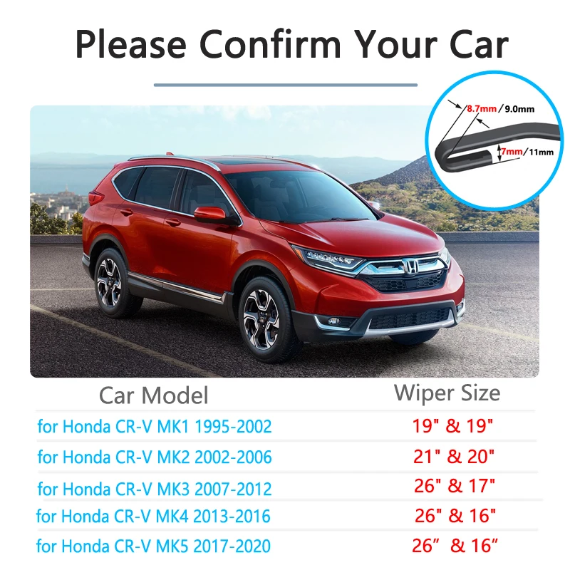 for Honda CR-V 1995~2020 CRV CR V Car Wiper Blades Stickers Windshield Wipers 2012 2013 2014 2015 2016 2017 2018 Car Accessories