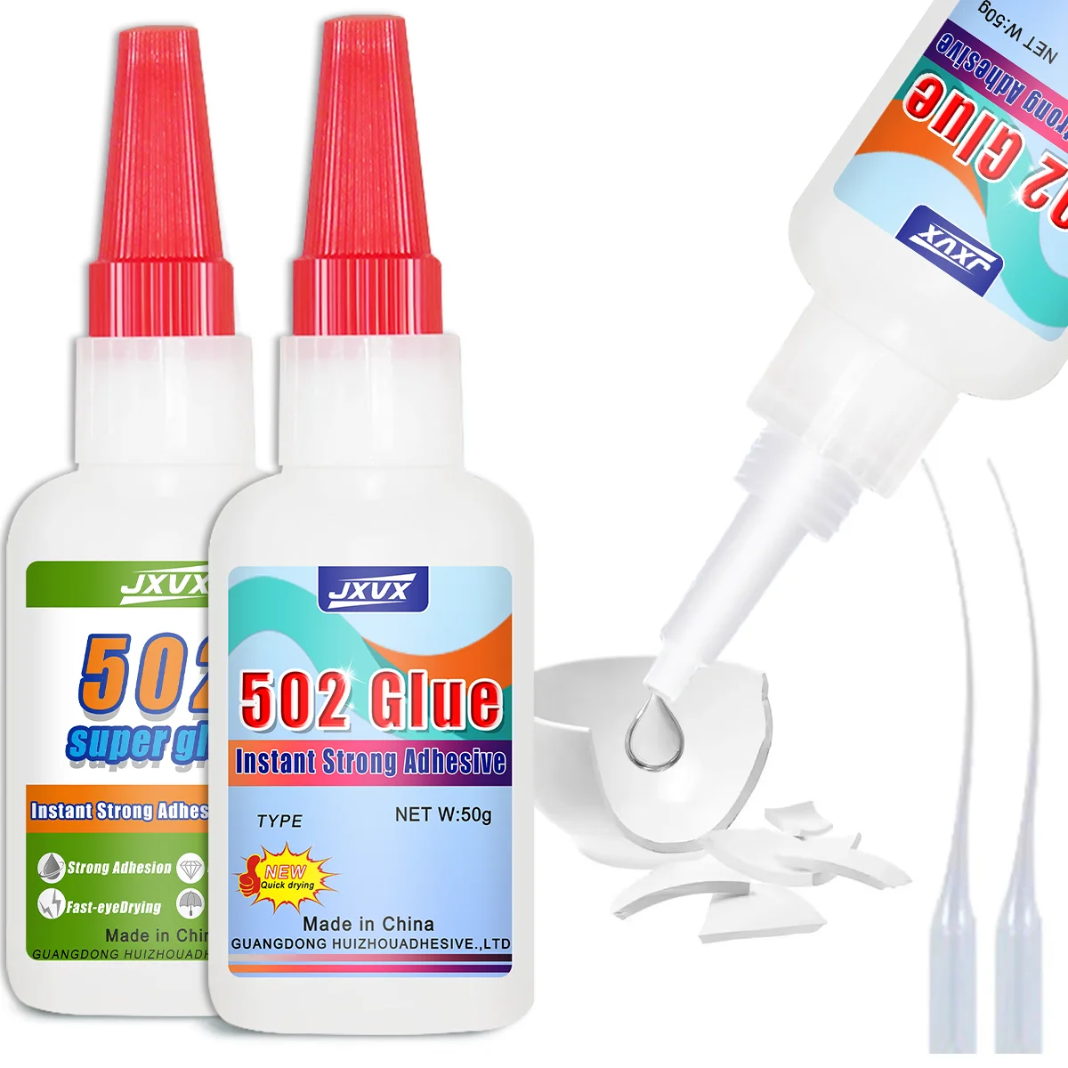 502 Super Glue - High-Strength, Fast-Drying, Multi-Purpose Adhesive For metal, plastic, glass, crafts, DIY, model repair, toy restoration, shoe fixing and maintenance 10-pack