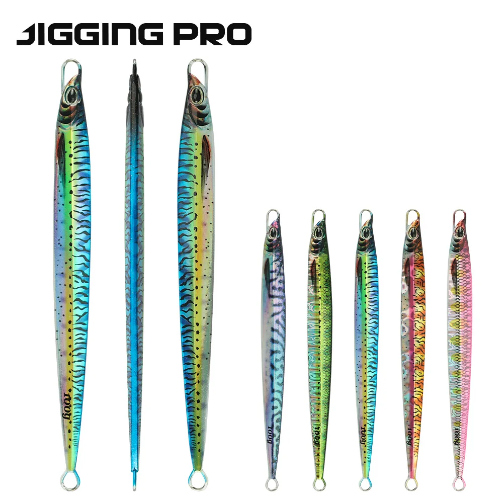 JIGGINGPRO 60g 80g 100g 3D Printing Speed Jig Metal Jigging Lure Fishing Bait Saltwater Fishing Lure