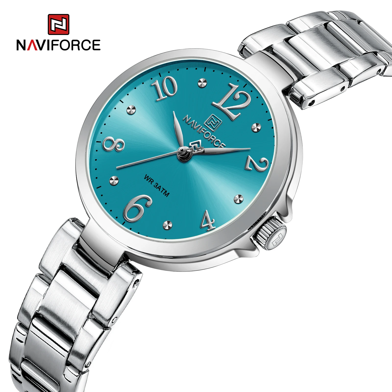 NAVIFORCE New High Quality Women\'s Luxury Watch Casual Elegant Stainless Steel Waterproof Ladies Quartz Wristwatch Reloj Mujer