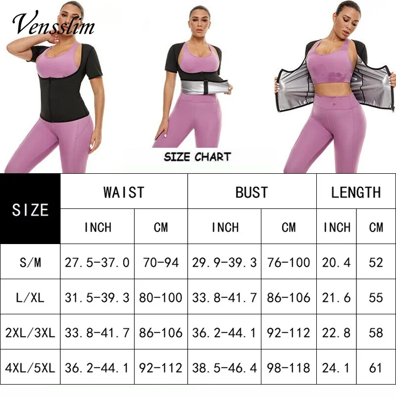 Women Sweat Sauna Body Shaper Vest Heat Trapping Workout Zipper Thermo Weight Loss Waist Trainer Corset