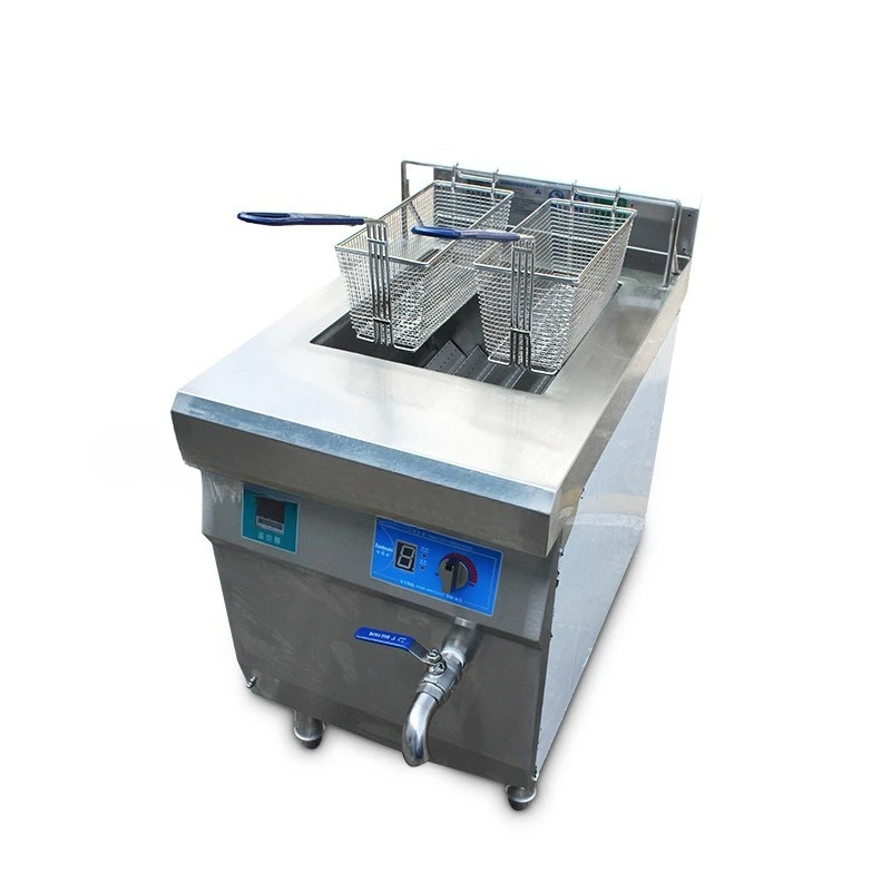 

220V electric furnace integrated commercial single cylinder double screen French fries snack machine equipment