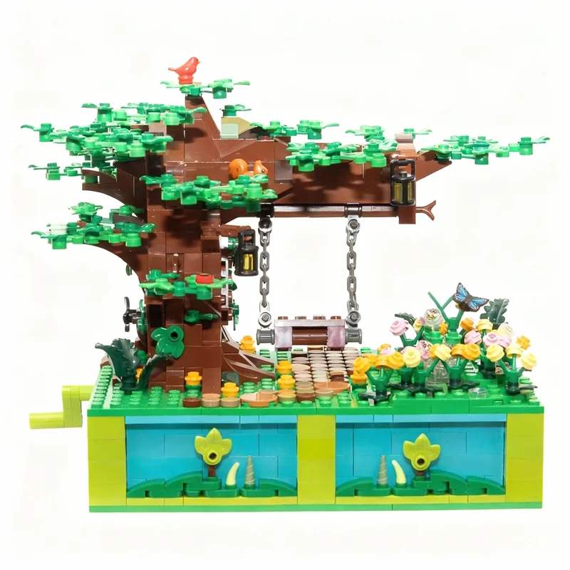 

814pcs MOC Tree Swing Automata Seasonal Model Building Blocks Construction Toy Christmas Gifts DIY Creative Idea Education Brick