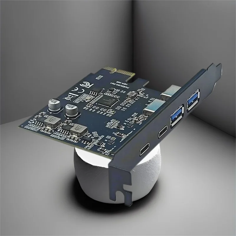 PCI Express Card 2Port USB-A + 2Port USB-C USB3.2 Gen1 5Gbps PCIE Card Expansion Card  Add on Cards Adapter for Windows/Linux OS