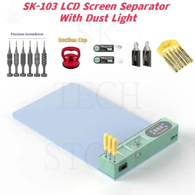 SK-103 หน้าจอ LCD แยกความร้อน Stage Pad พร้อม LED Dust Light สําหรับโทรศัพท์มือถือแท็บเล็ตหน้าจอ LCD ชุดซ่อมแยกเครื่องมือ