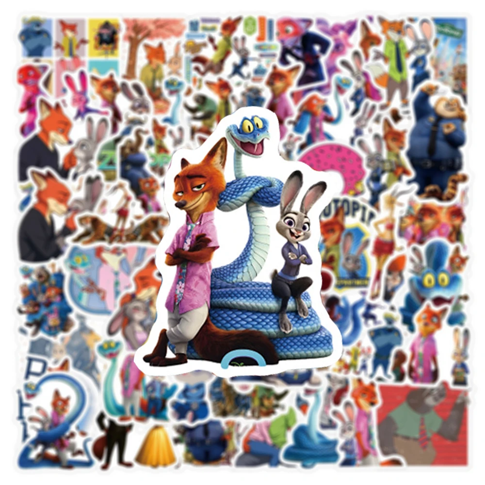 10/30/50pcs Classique Anime Film Zootopia 2 Autocollants Drôles Autocollants Décoratifs Ordinateur Portable Planche À Roulettes Téléphone Voiture Mignon Dessin Animé Autocollant Jouet