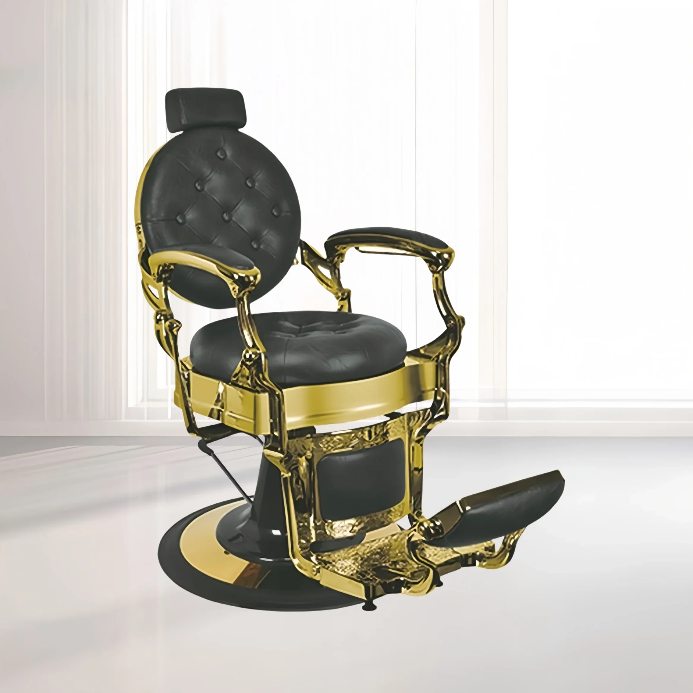 

Professional Wholesale Salon Furniture Durable Best Barbershop Gold Barber Chair