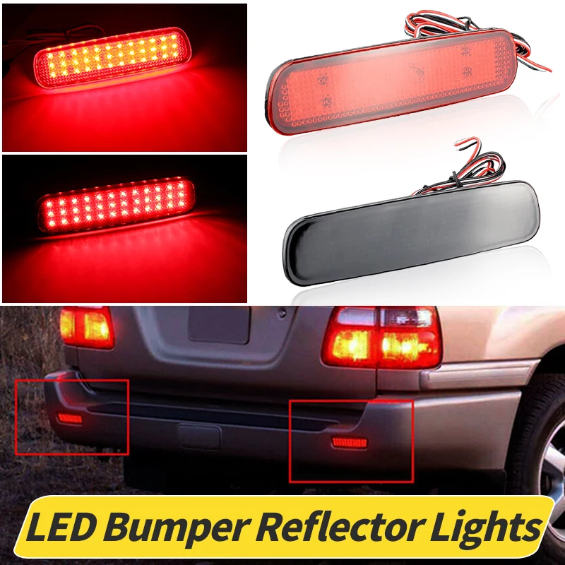 

2PCS LED Rear Bumper Reflector Lights For Toyota Land Cruiser 100/Cygnus LX470 Brake Lamp Car Parking Warning Stop Tail Lantern