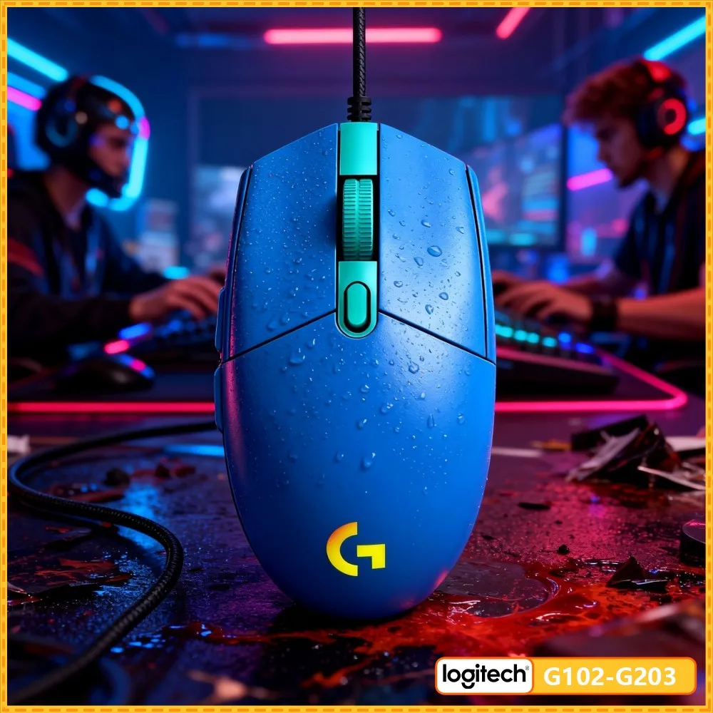 Logitech G203 Mouse, Wired USB Gaming Optical Sensor, RGB Effects, Lightweight & Precise, New Version