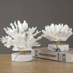 Nordic Style Simulation Coral Resin Decoration, Simple Model Room Living Room TV Cabinet Coffee Table Home Furnishings