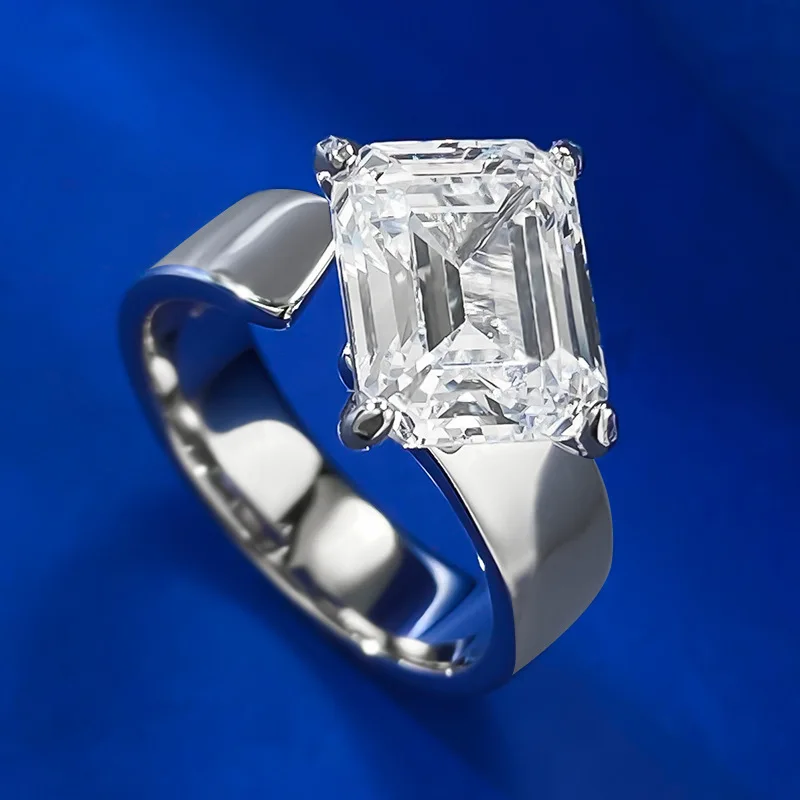 Imagem -02 - Anéis de Prata Esterlina para Mulheres Carat d Cor Vvs Moissanite Diamante Anel de Noivado Feminino Anel de Casamento 925