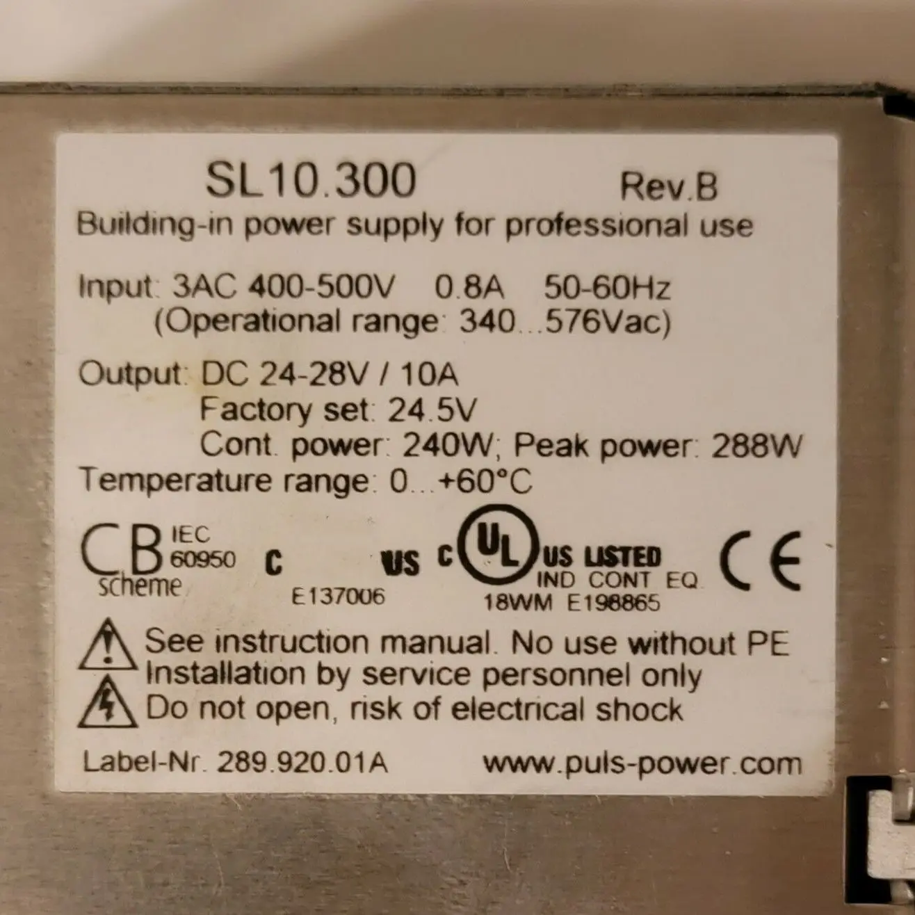 USED SL10.300  In the warehouse ready for delivery