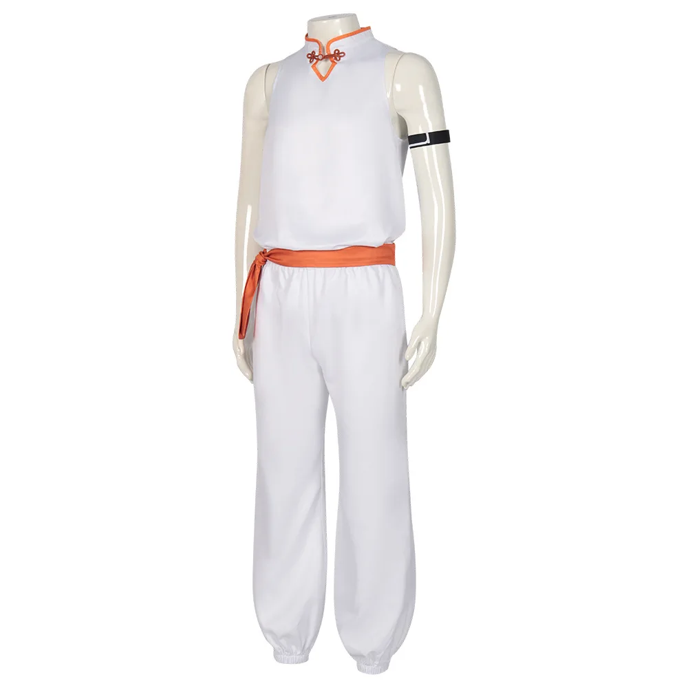 Cosplay anime kunigami com peruca masculina, uniforme kung fu, terno completo, dramatização de Halloween, fechadura azul, estilo chinês, rengoku