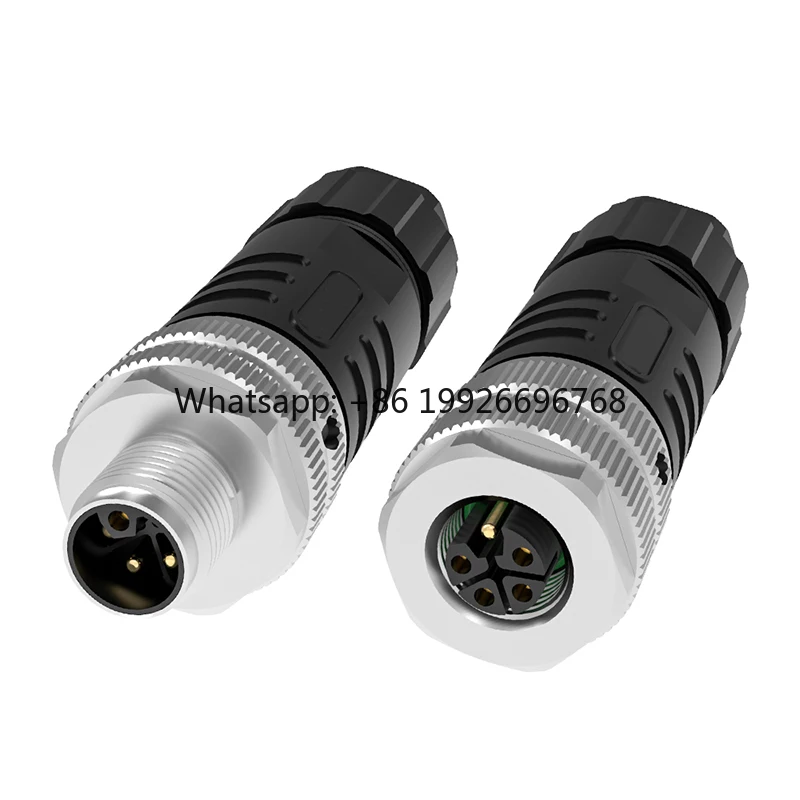 GSEE Industrial Waterproof 630V M12 Male 5-Pin Circular IP67 Automotive Assembly Cable Plug Connector