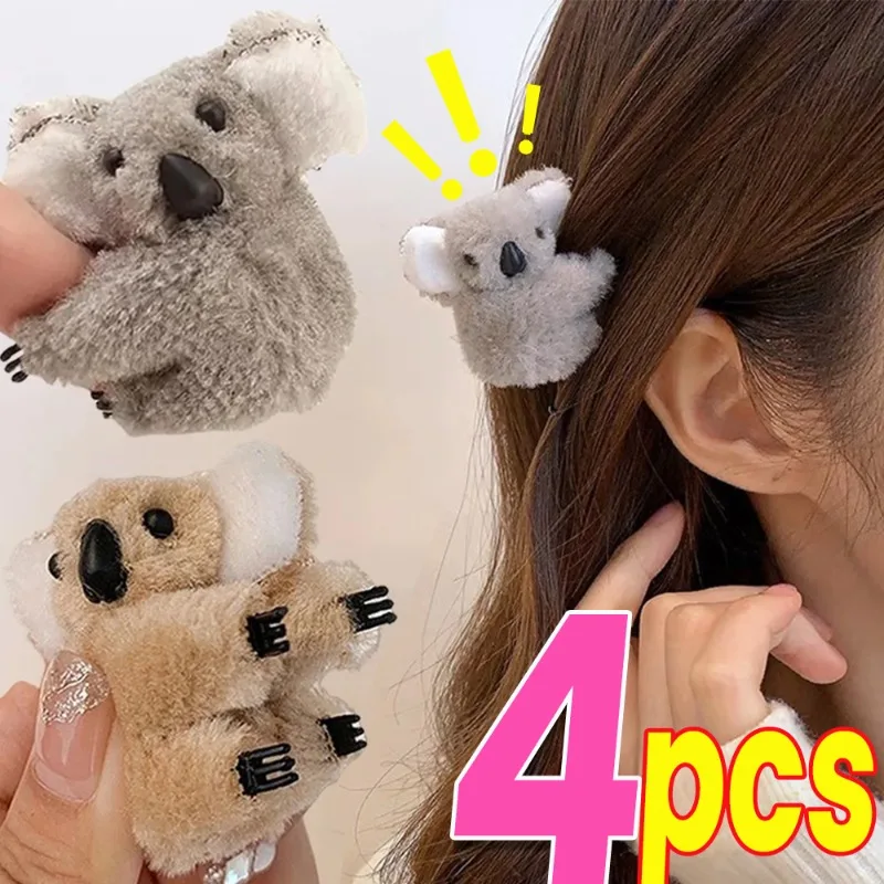 Plüsch-Koalabär-Haarklammer, niedliche Haarspangen, Haarnadeln, niedliche Tierhaarspange für Mädchen, Kopfbedeckung, Koala-Haarspangen, Zubehör