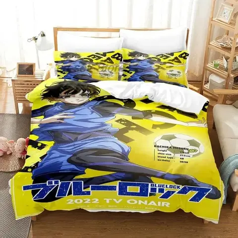 3D Printed Anime BLUE LOCK Bachira Bed Set Duvet Cover Pillowcase Bedding Set Bed Linen Sheet Quilt Cover Full Queen King Size