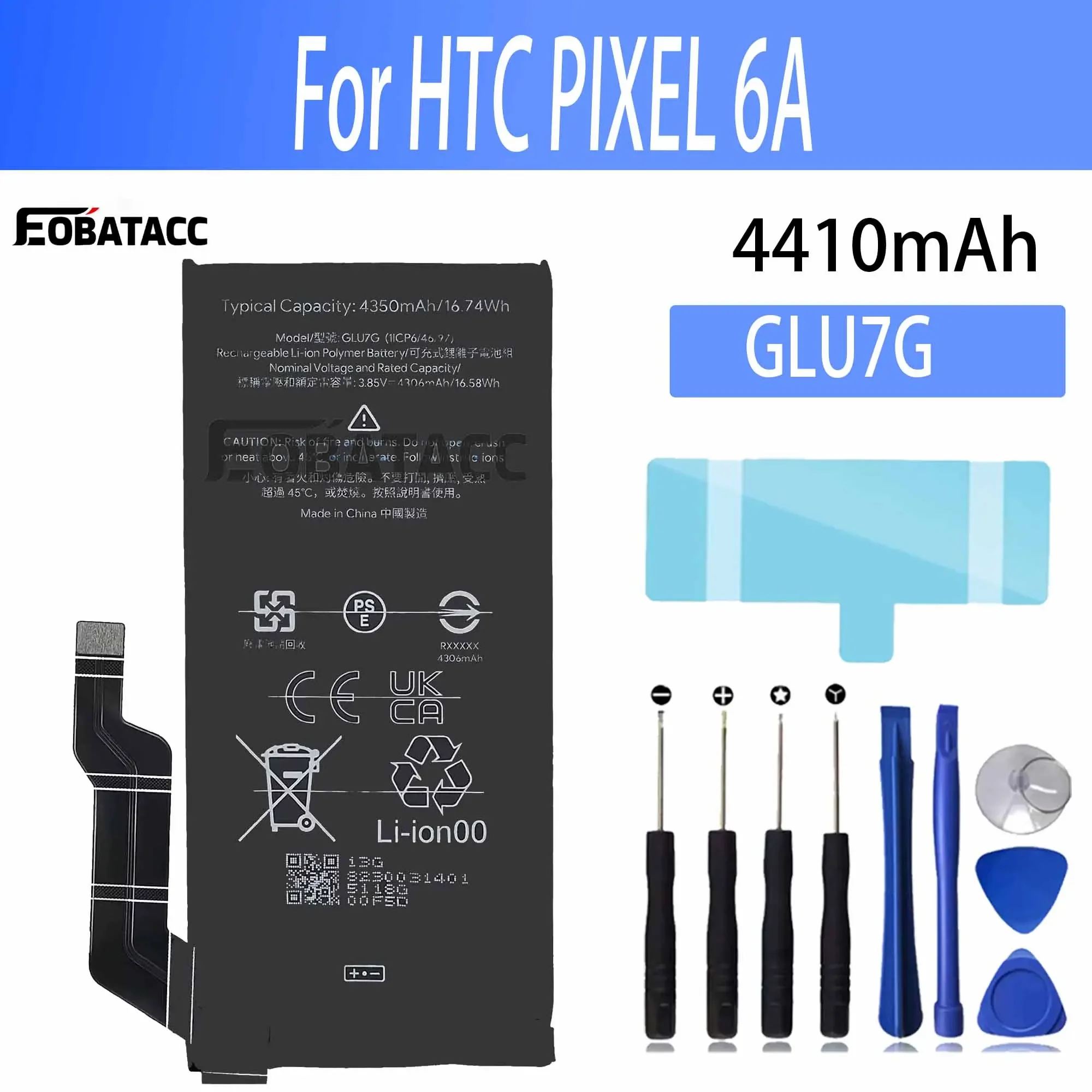 100% New Original Battery GLU7G For  HTC PIXEL 6A Battery + Free Tools