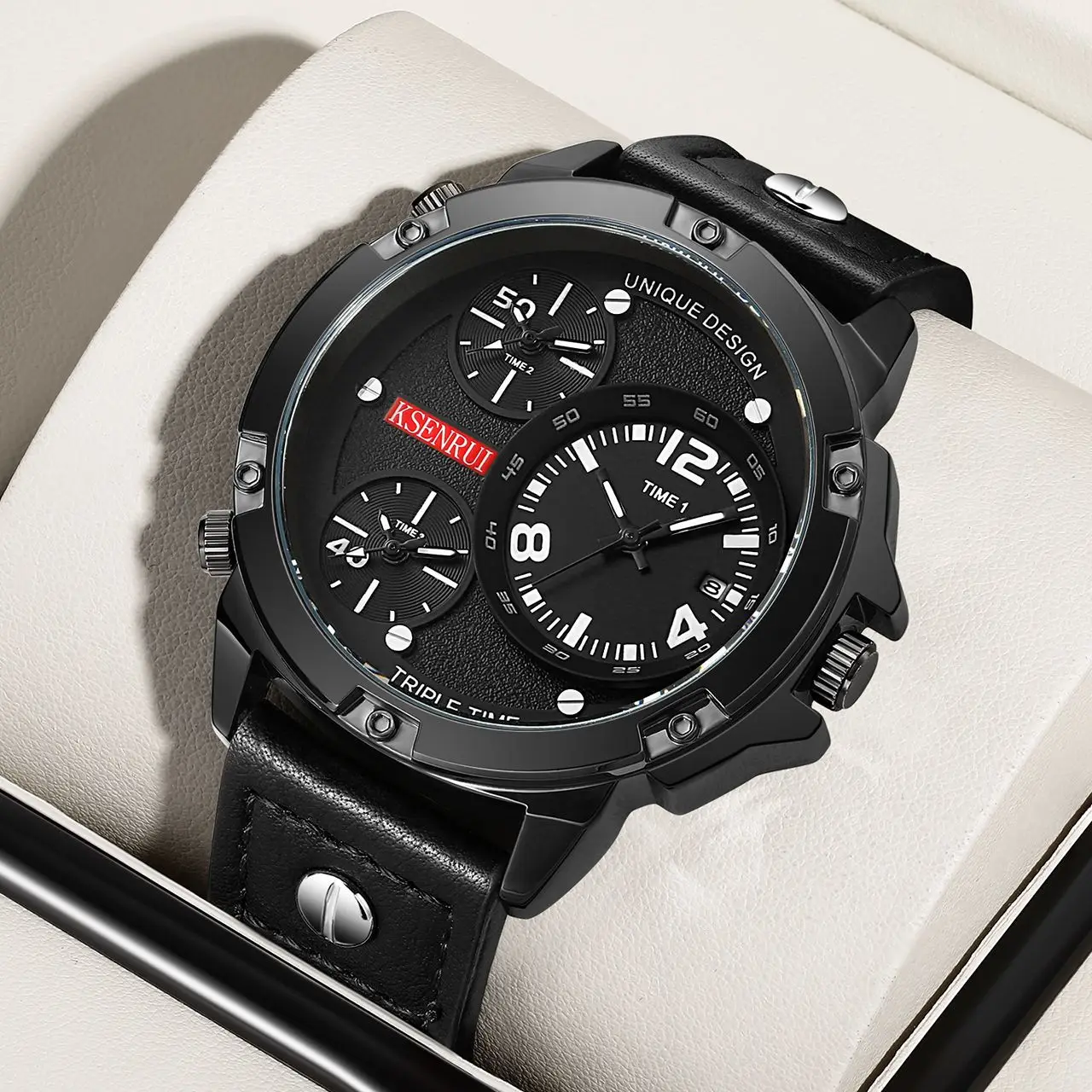 Montre De Sport D-ziner - Boîtier Et Bracelet Noir Acier Inox - Neuf Avec étiquettes