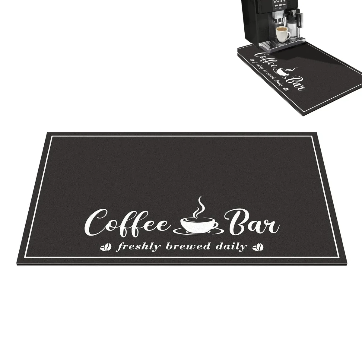 

Easy To Clean Absorbent Kitchen Pad Machine Washable PU Material For Coffee Bar Absorbent Mat 60x40CM 23.6x15.7 Inch