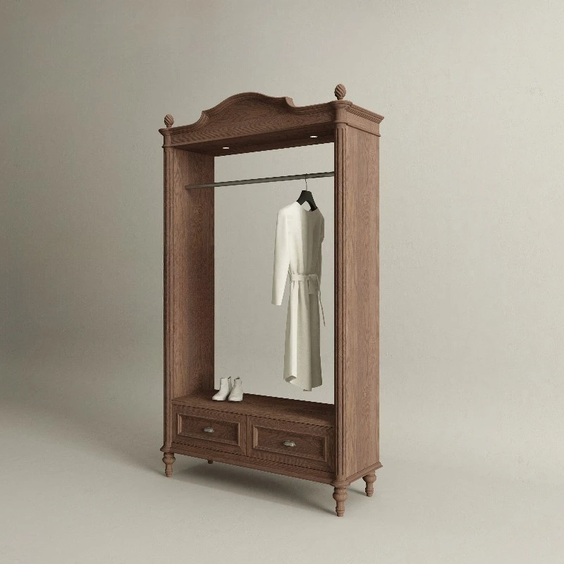 Clothing display racks are freely combined to sell clothes, and the shelves are hung with retro style and European simplicity.