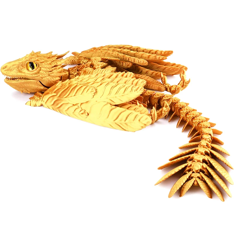 1 szt. Pierzasty wyvern smok 3D wydrukowany smok przegubowy smok Fidget smok zabawki z nadrukiem 3D pulpit zwierzę