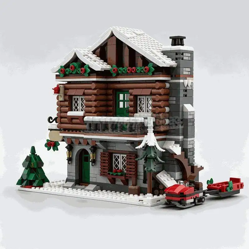 1539PCS Modular Alpine Lodge MOC Building Blocks Custom Puzzle Architecture DIY Creative Assembly Educational Toy Display Gift