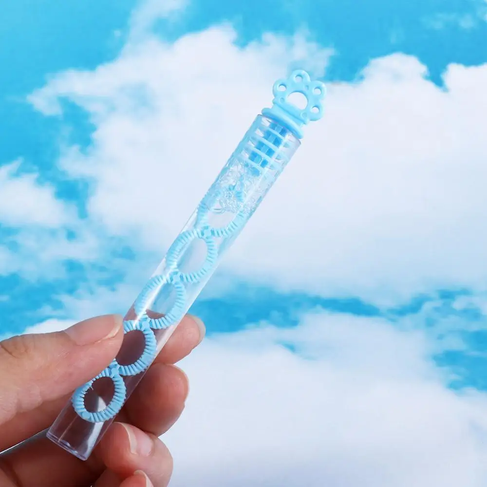 Portable 5-hole Colorful Bubble Tube Toy Soap Classic Heart Bow Bubble Maker Tube Handheld Cat Paw Bubble Blower Outdoor
