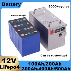 Batteria 12V 100Ah 200Ah 250Ah 300Ah 350Ah 400Ah 500Ah Lifepo4 per Inverter per sistema solare camper RV